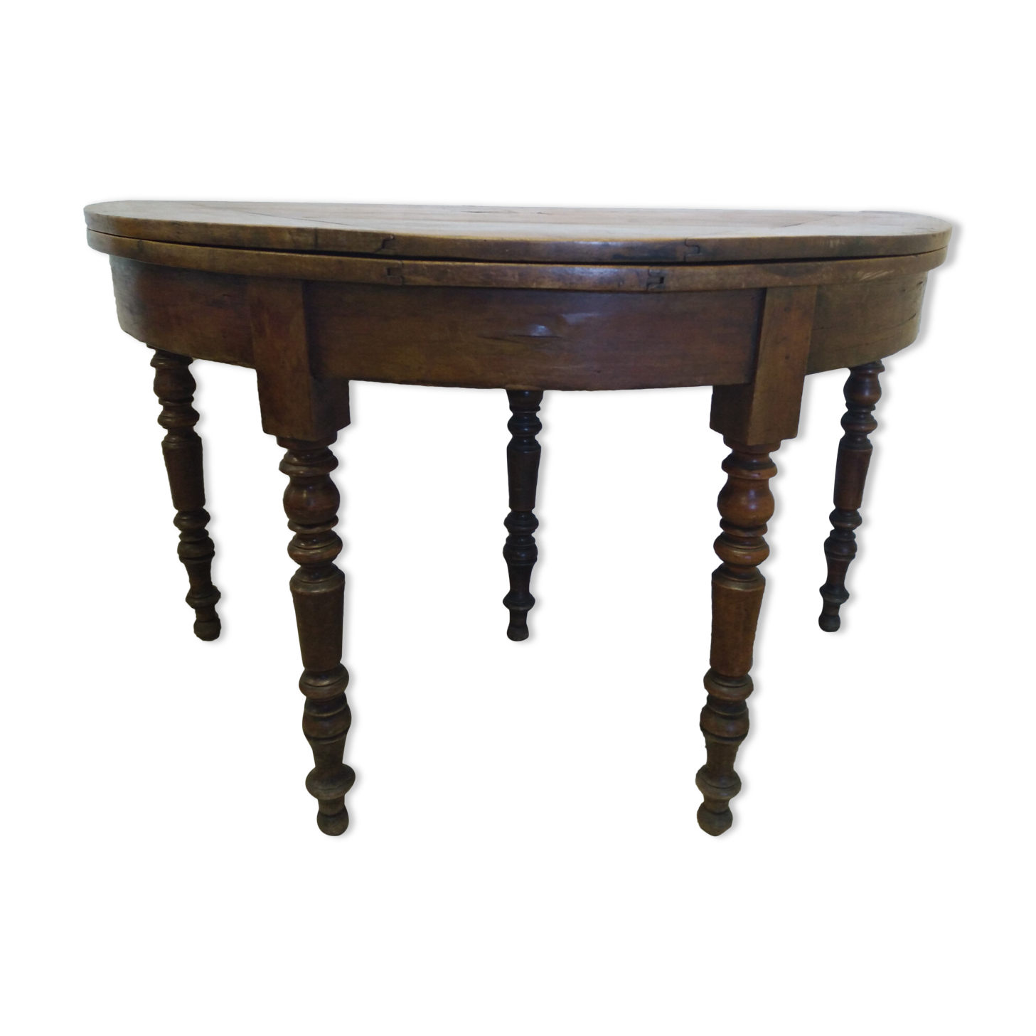 Old half moon table/console