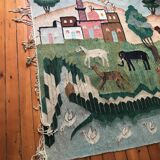 Vintage Egyptian Tapestry Ramsès Wissa Wassef circa 1960