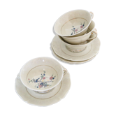 Set de 4 tasses à thé, porcelaine, ancienne fabrique royale de Limoges, vintage