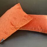 Duo coussins velours rouille 50x50/40x58 cm