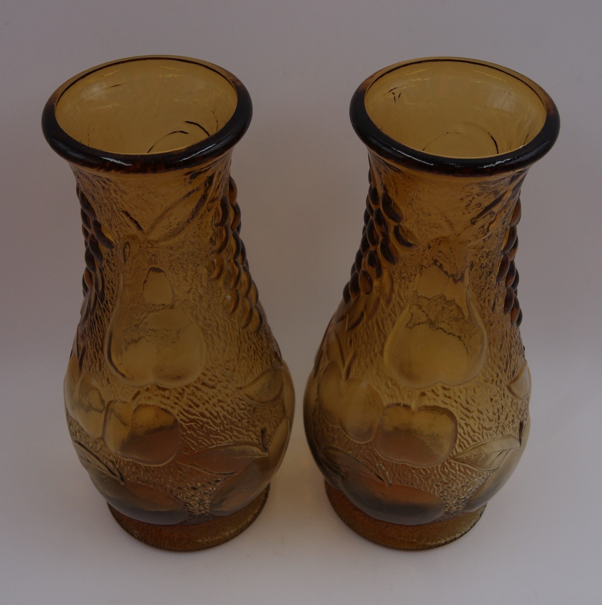 Pair of amber vases Bambicho vintage