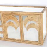 Enfilade en miroir et rotin