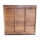 Triple filing cabinet with notary curtains in tinted beech