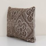 Tribal Wool Handmade Pillow Covers, Square Turkish Kilim Pillow Cover, Ethnic Organic Cushion Cover
