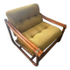 Magnificent velvet fabric rattan armchair - vintage