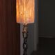 Chain link lamp, raffia shade, 1950s
