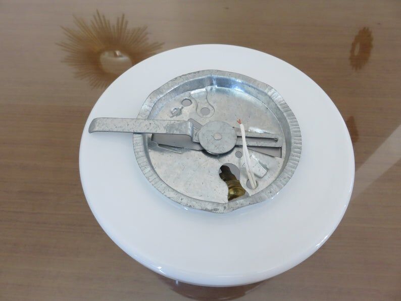 Pair of white opaline ceiling light 1970s