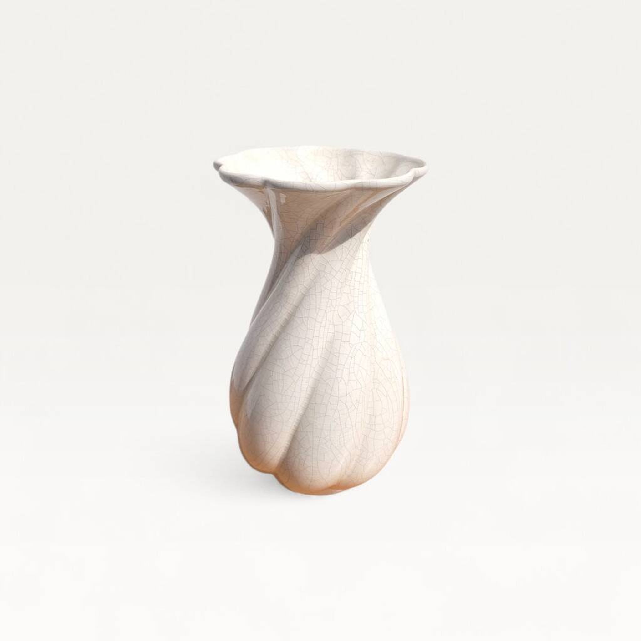 Vintage cracked ceramic vase from the Charolles pottery.