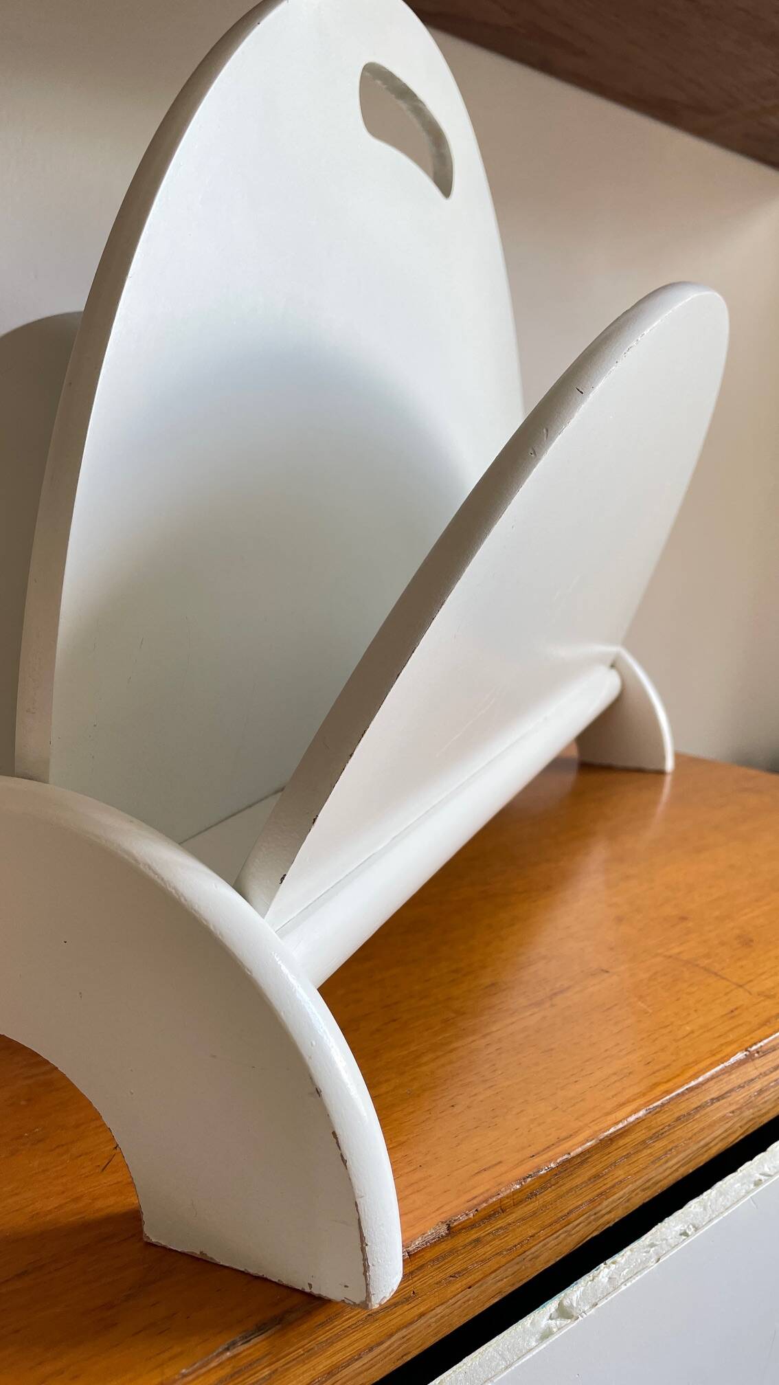 White Magazine Rack 1980s Design