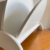 White Magazine Rack 1980s Design