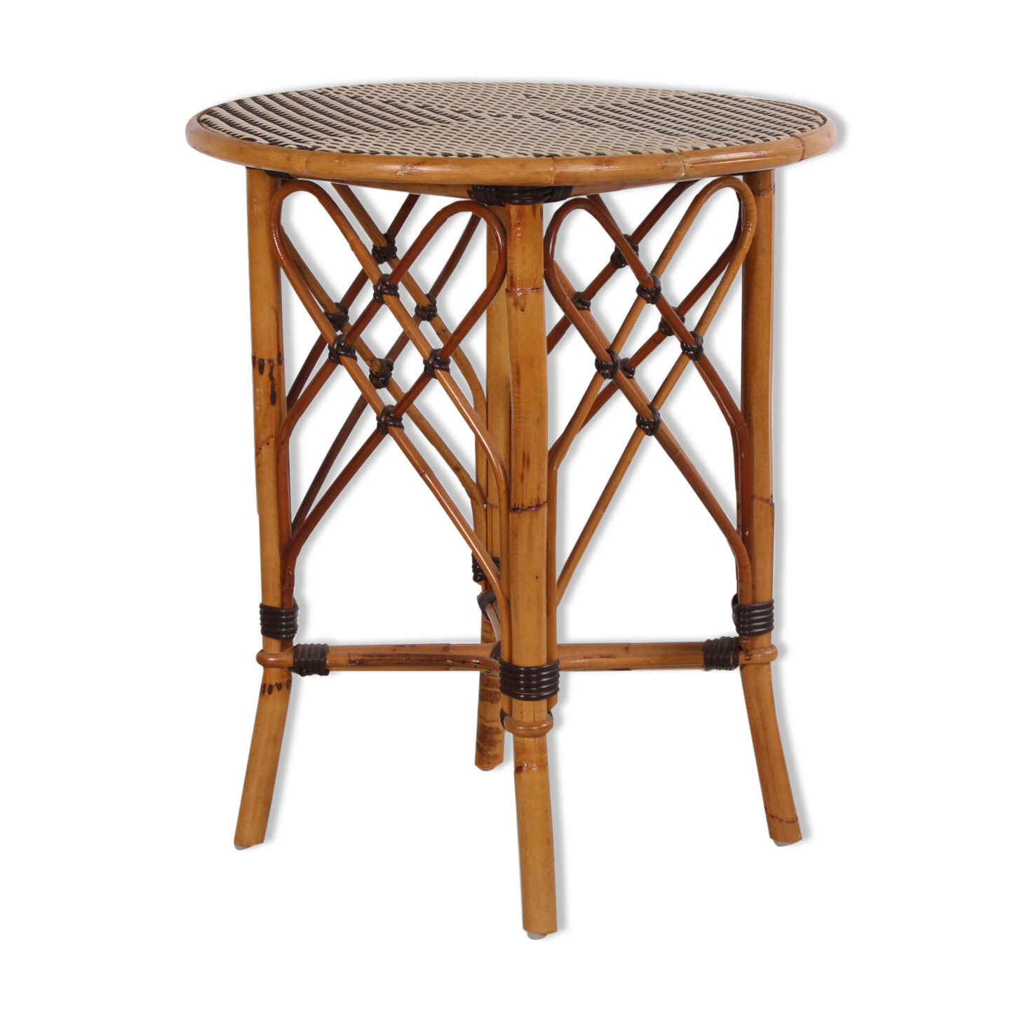 Vintage rattan table bamboo Bohemian style