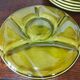 6 assiettes à huître en faïence de Gien vertes