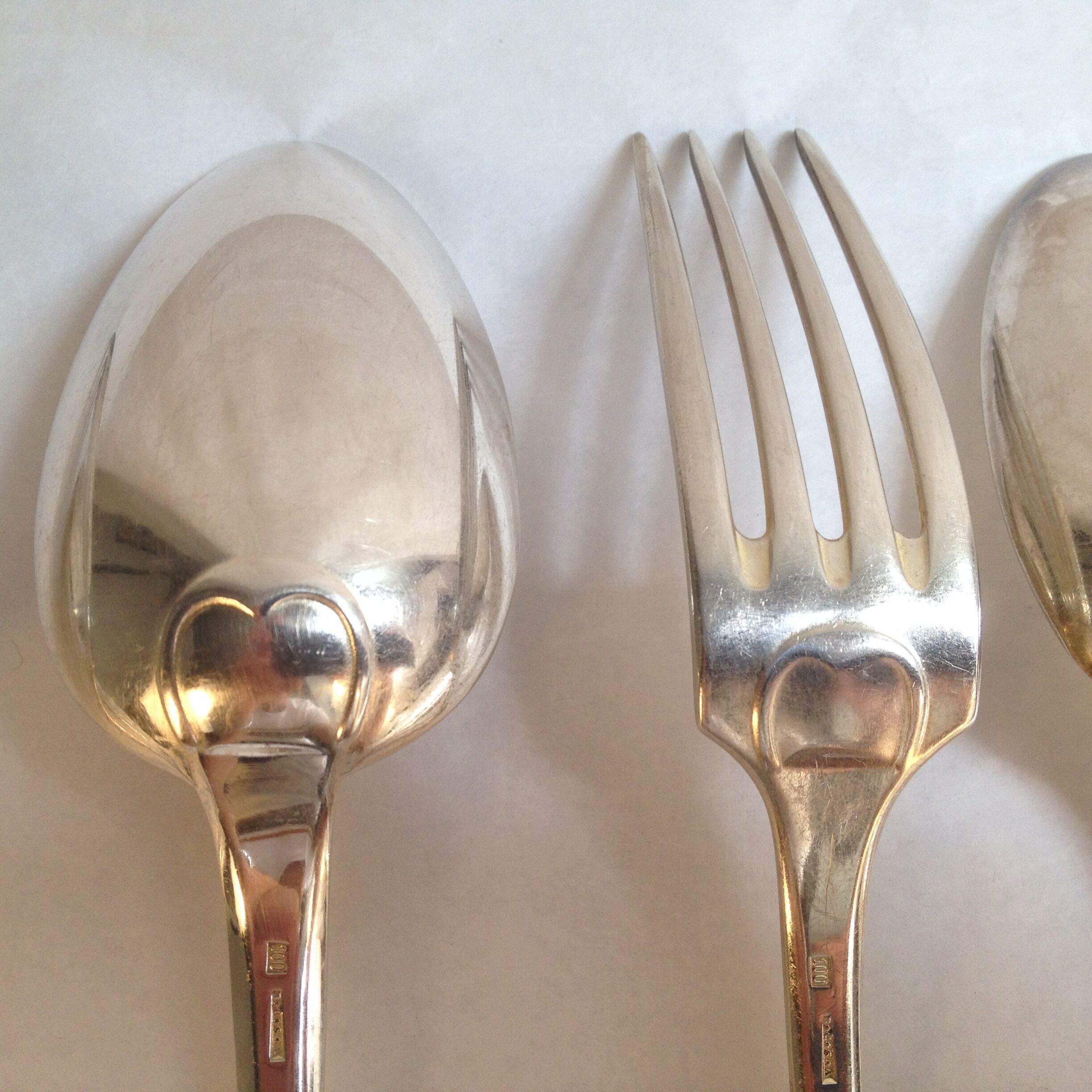 8 cutlery in silver metal, model Cluny/Valois/Vieux Paris