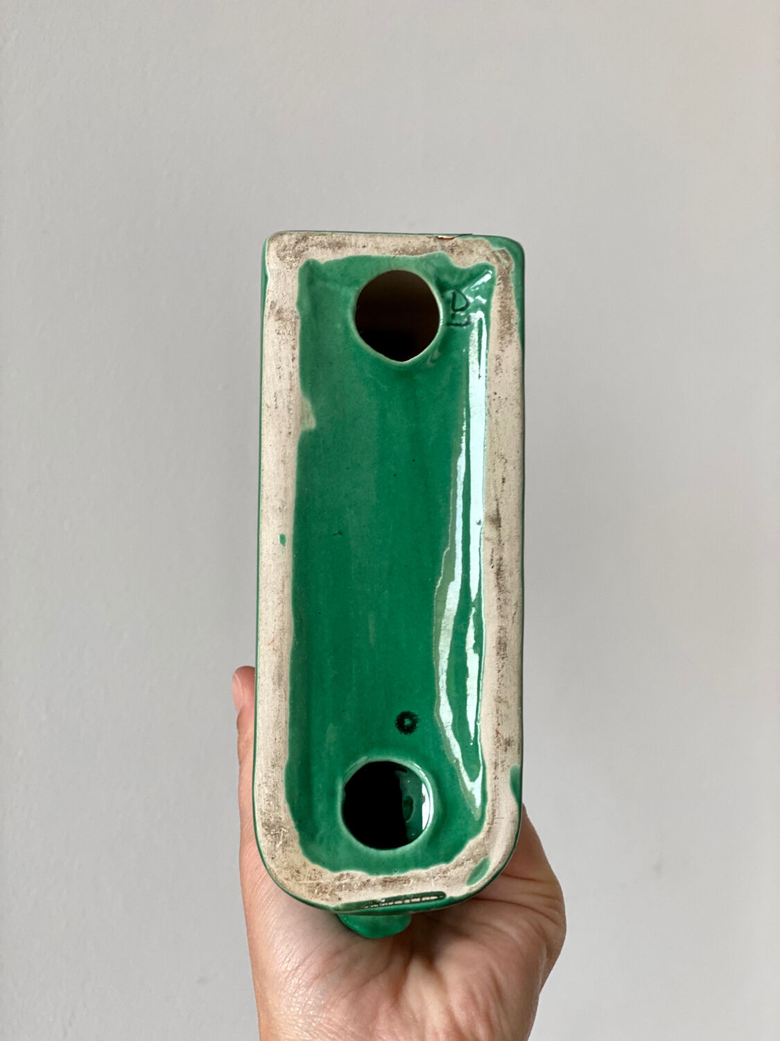 Horse bookend in green ceramic