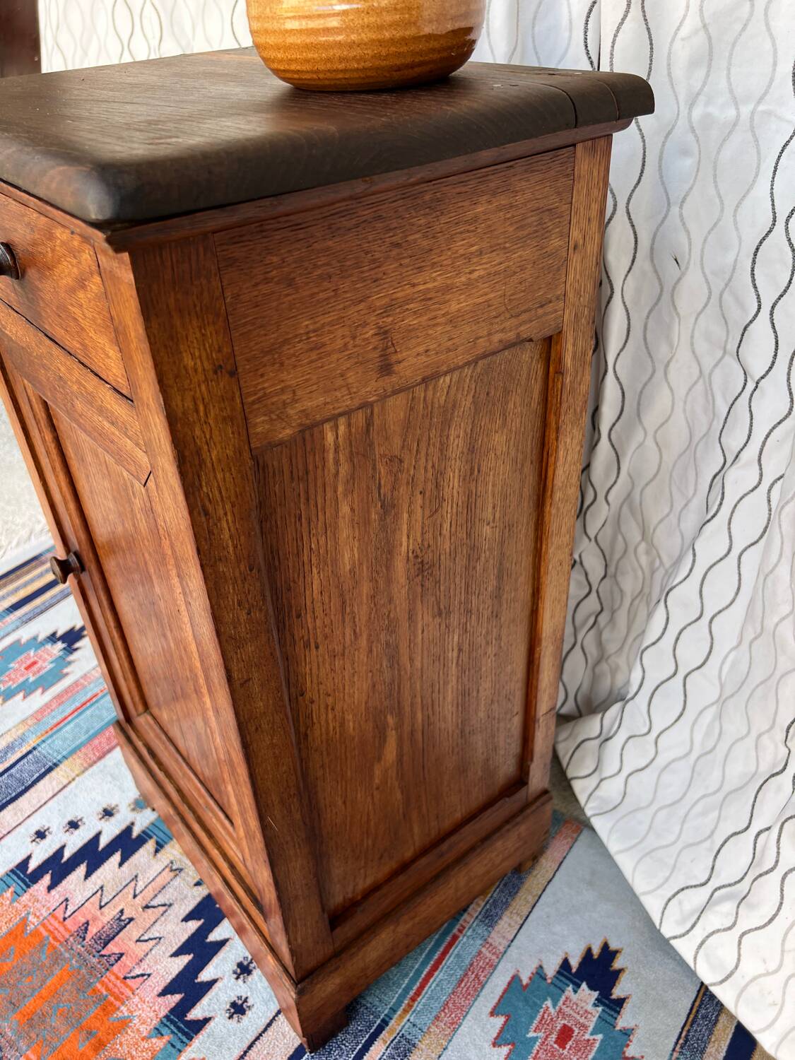 Vintage solid wood bedside table