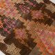 3x7 Brown Hot Pink Turkish Vintage Runner Rug, 92x227Cm