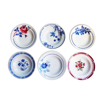 Set of 6 flower plates