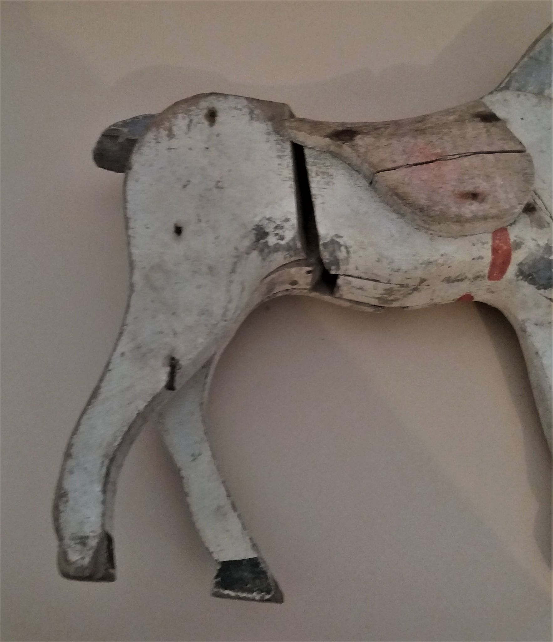 Jouet cheval en bois articulé ancien, début XXème