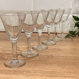 Set de 6 verres à liqueur en verre gravé