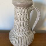 Antique Pitcher Vase With Handle Grey Ceramic West Germany Vintage Decoration #