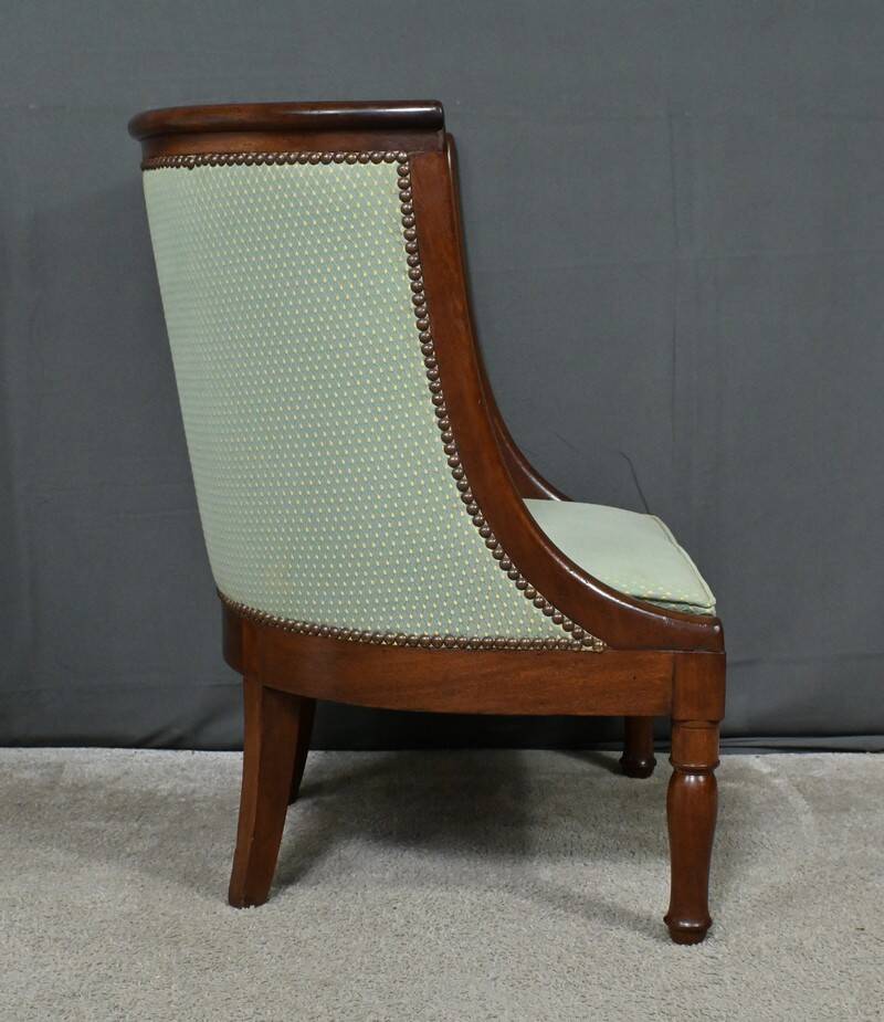 Mahogany Gondola Armchair, Empire Style – 19th Century