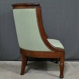 Mahogany Gondola Armchair, Empire Style – 19th Century