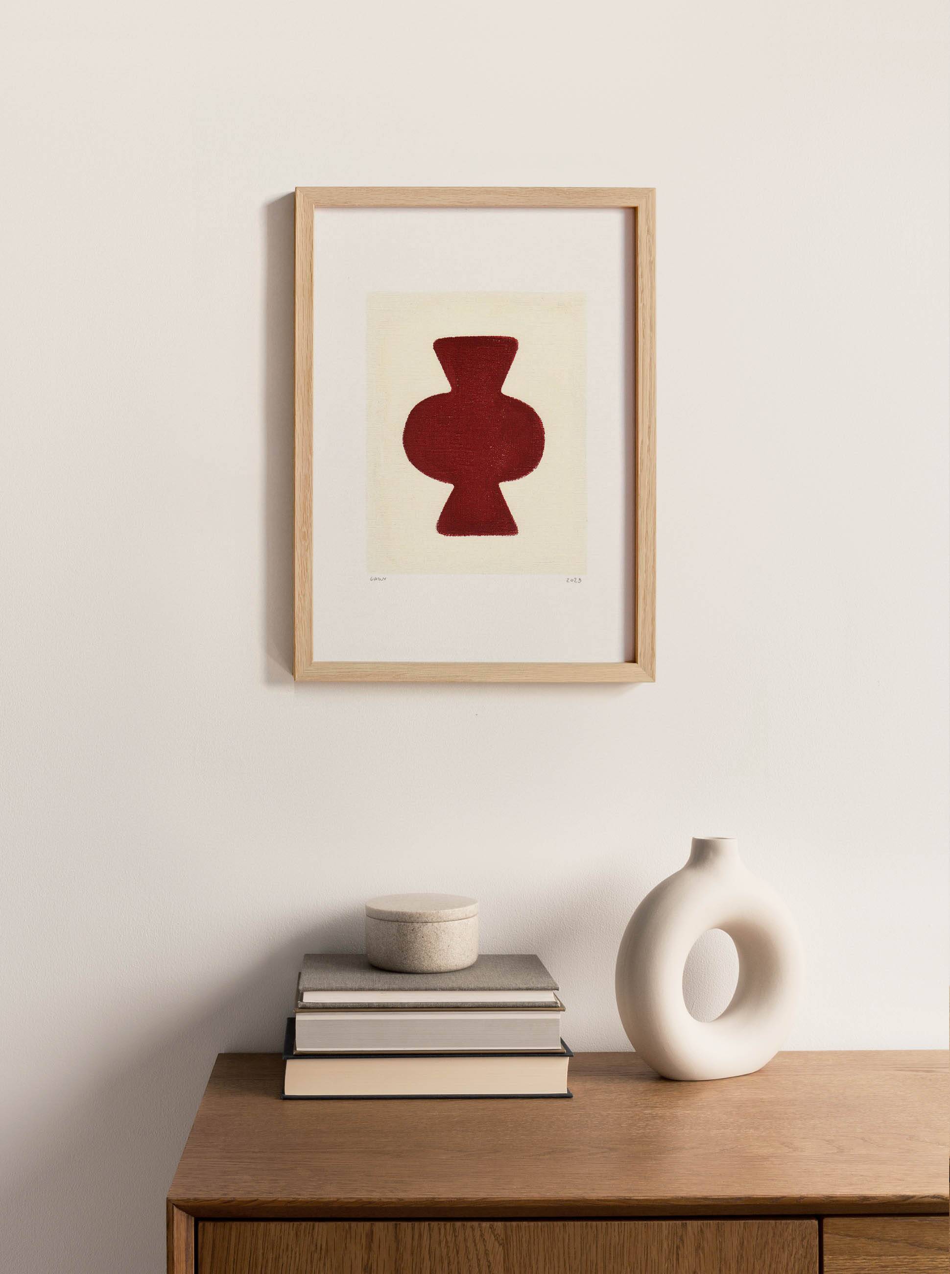 Abstract painting - Clio - dark terracotta - signed Eawy