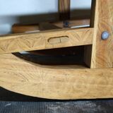 Large 19th century sculpted sled coffee table, folk art, France