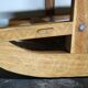 Large 19th century sculpted sled coffee table, folk art, France