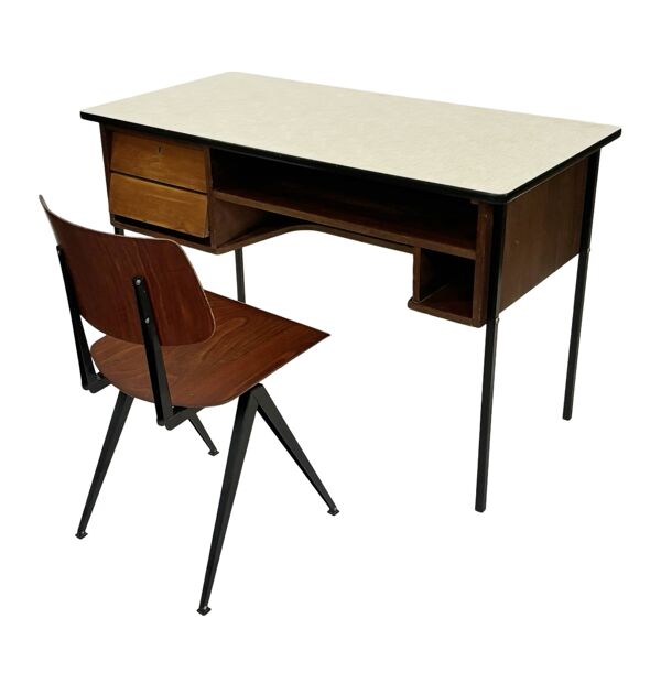 Bureau Mid-Century design Marko Galvanitas Pays-Bas bureau d'enseignant 1960