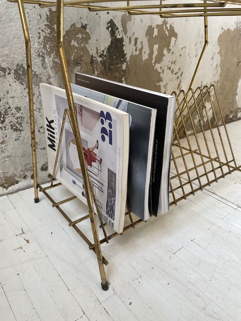 Vintage vinyl bedside side table