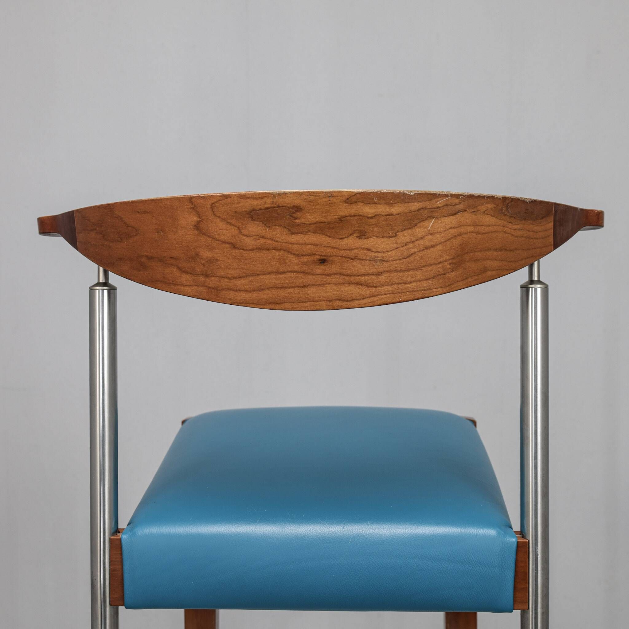 Set of 4 postmodern leather dining chairs, Italy, 1990s