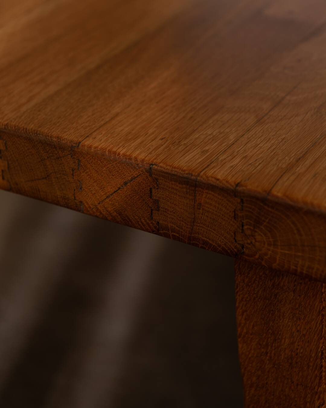Brutalist Solid Oak Nesting Tables (Set of 3) – Dutch 1970s