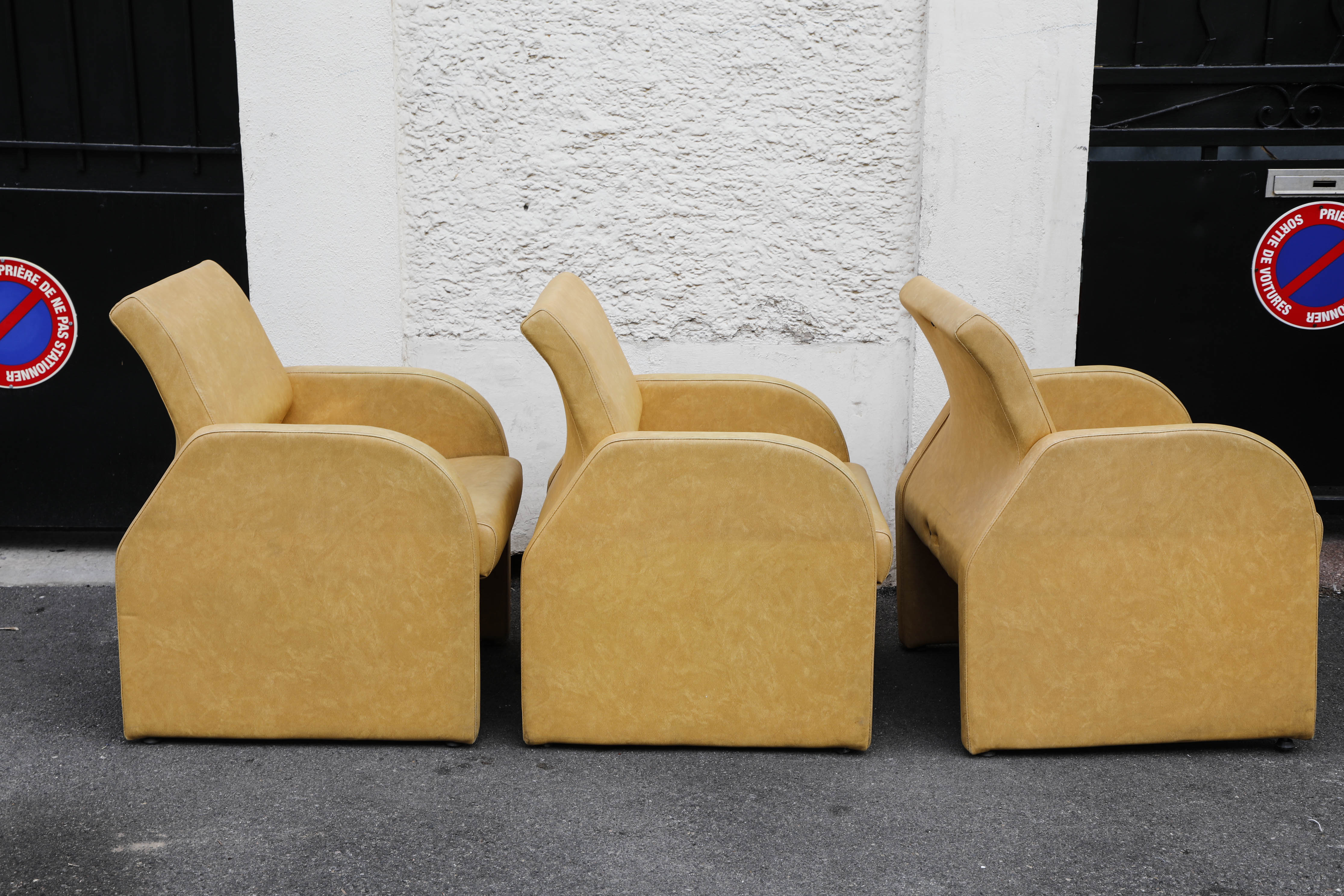 Trio Chairs club Italy 70's