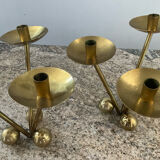 Pair of modernist bronze candlesticks