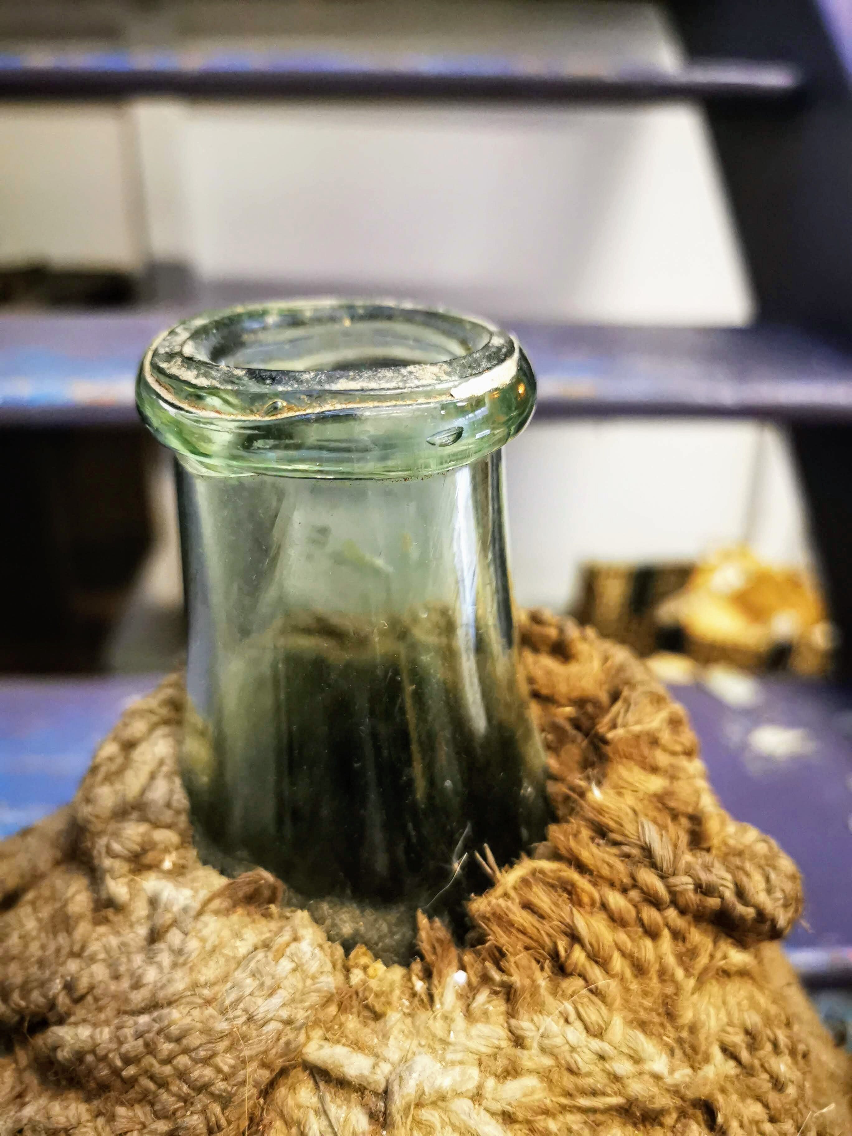 Jute canister dressed in burlap