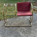 Vintage brass bench, 1960s