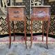 Pair of Louis XV style bedside tables in marquetry