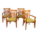 Set of 4 Guillerme and Chambron chairs, Your House, France, 1950s