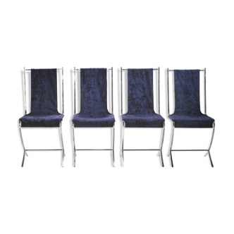 Set of 4 Pierre Cardin chairs for Maison Jansen 70s