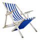 Deck chair - Vintage striped blue and white fabric.