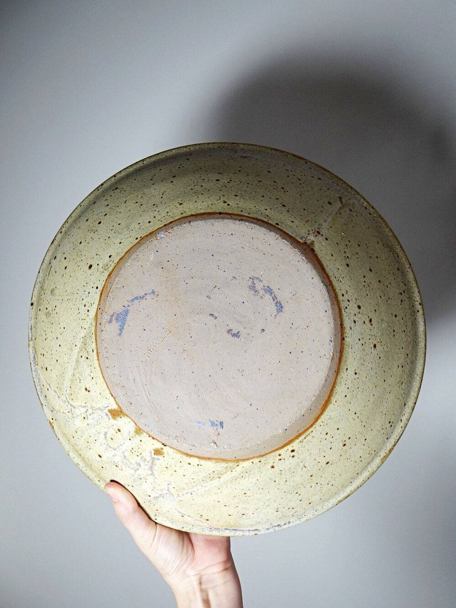 Large vintage stoneware fruit bowl from Puisaye attributed to Jean-Pierre Prudhomme.