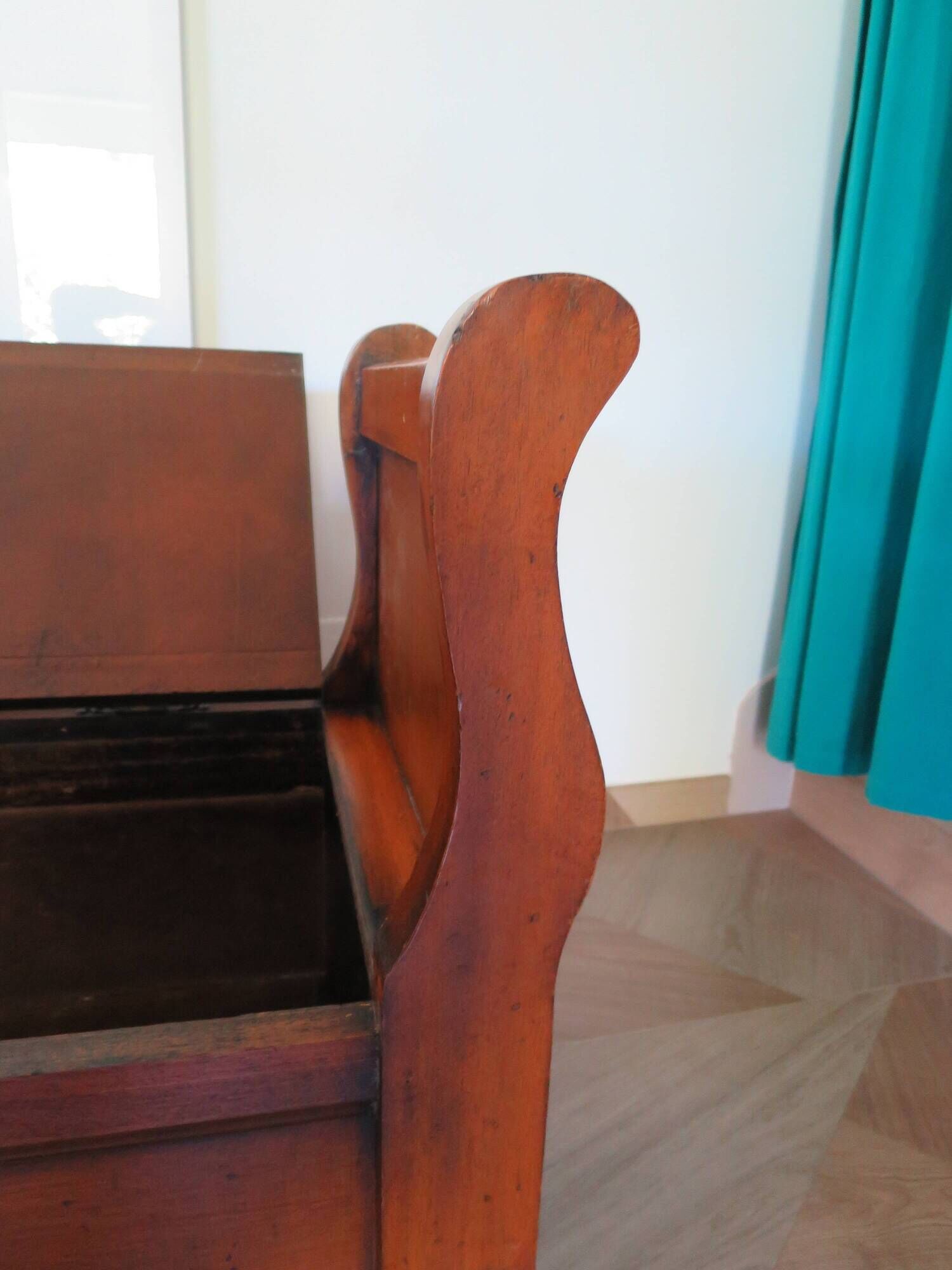 Rare entrance bench - Old chest bench - toy chest - oak color