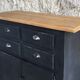 Meuble de métier ou buffet haut noir et bois