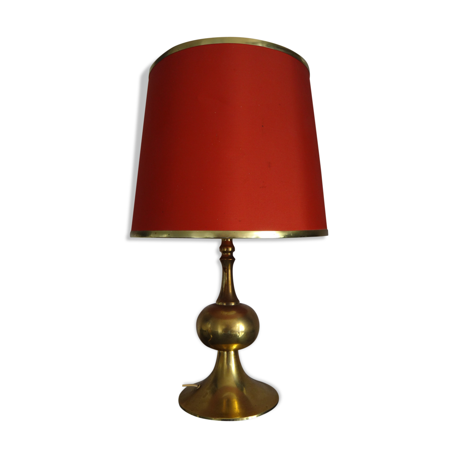 Gold table lamp design Barbier tulip 1970 designer