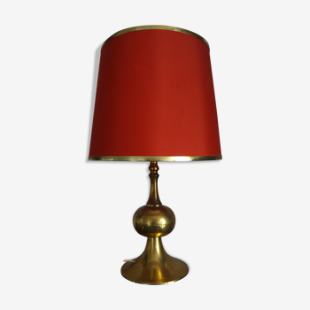 Gold table lamp design Barbier tulip 1970 designer