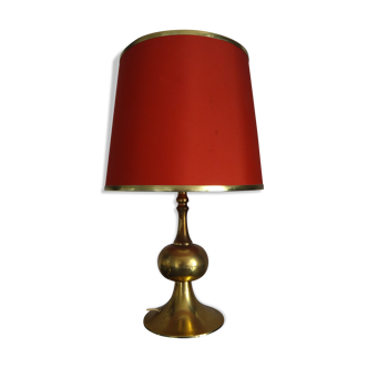 Gold table lamp design Barbier tulip 1970 designer