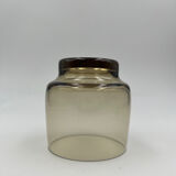 Huit verres à eau en verre fumé