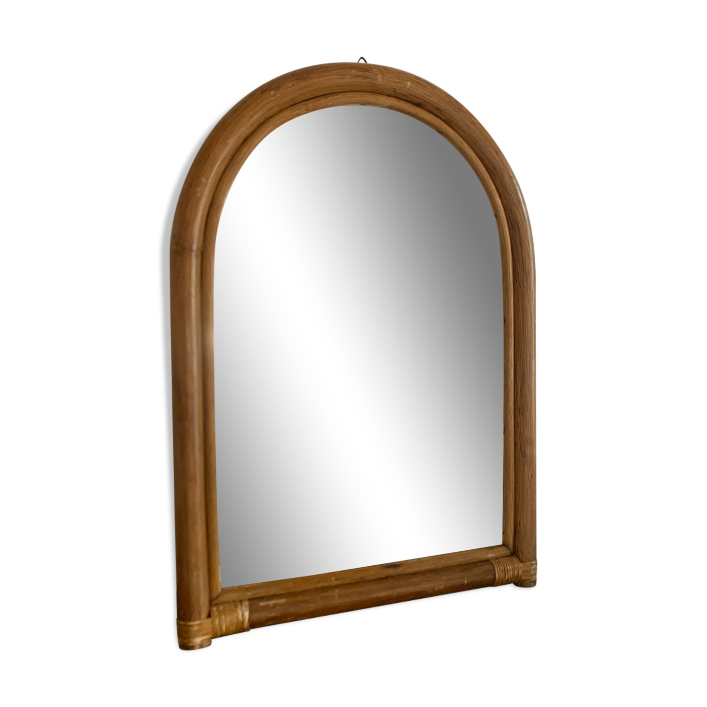 Vintage bamboo arched mirror 33x45cm