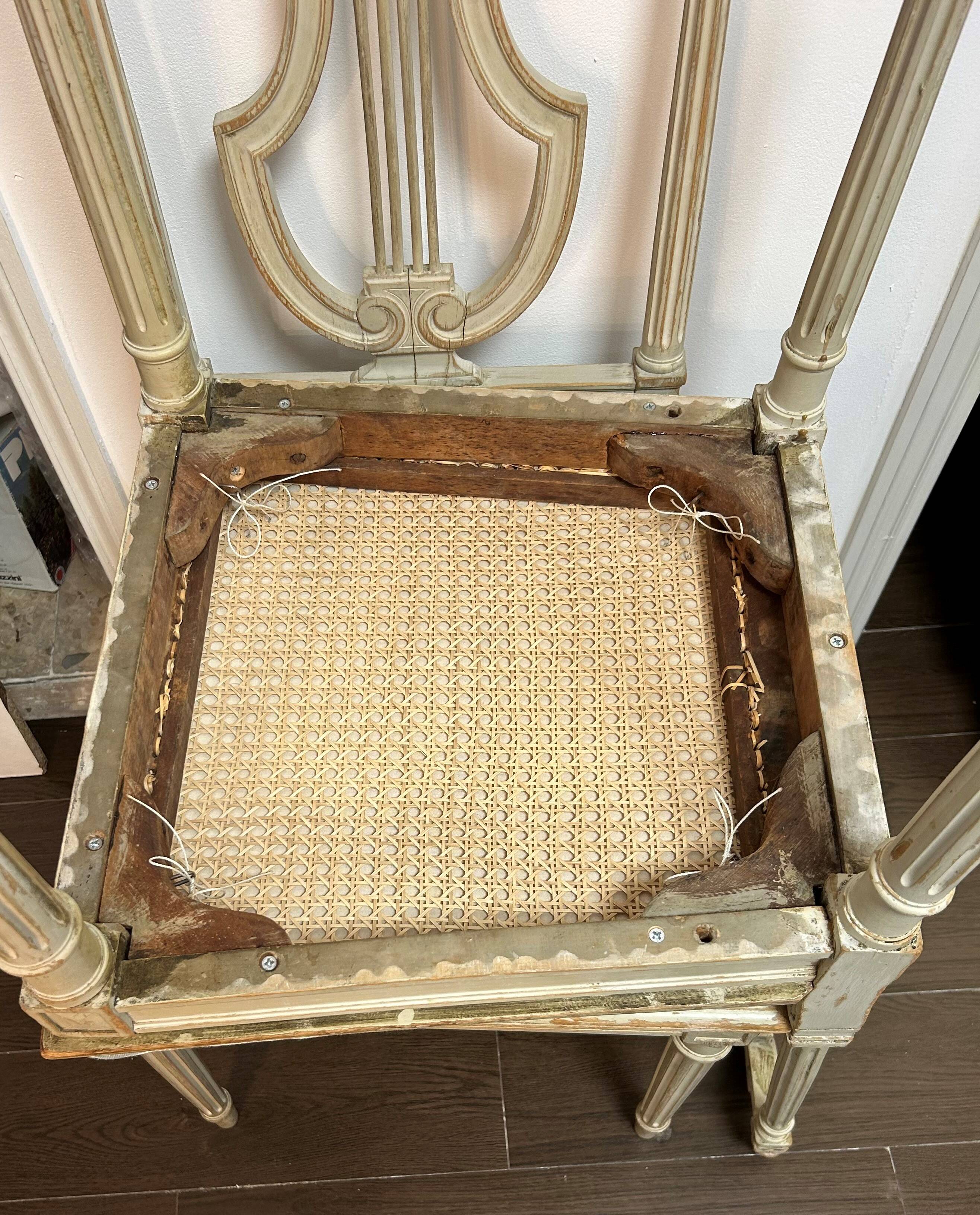 Set of 5 Louis XVI style beech chairs